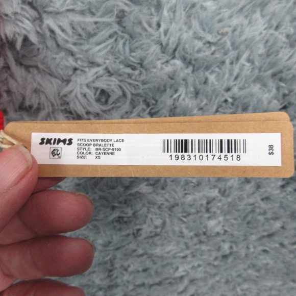 Skims Fits Everybody Lace Bralette Womens XS Cayenne Scoop Bra Wireless NWT - Picture 4 of 9